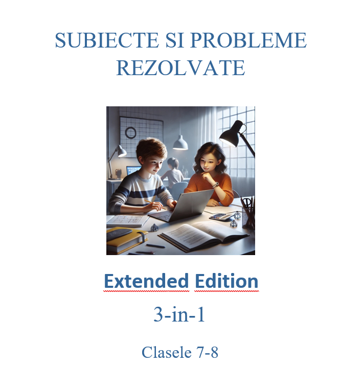 P0005 Subiecte si probleme rezolvate pentru clasele 7-8 – Extended Edition – 3 in 1